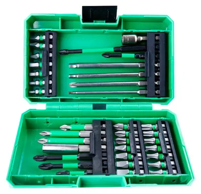 Produktbild von 39-teiliges Bohrerset, Schlagschrauber-Bits und Schraubendreher-Bits zum Schrauben und Bohren in Holz, Metall und Zement, mit Aufbewahrungskoffer