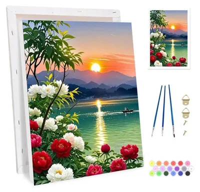 Productafbeelding van Kleurplaten set met lijst voor volwassenen, herfstlandschap, 20x30 cm