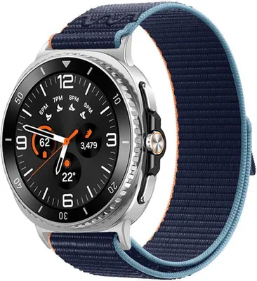 Produktbild von Für Samsung Galaxy Watch 8 / 8 Classic Nylon Armband mit Klettverschluss Dunkelblau