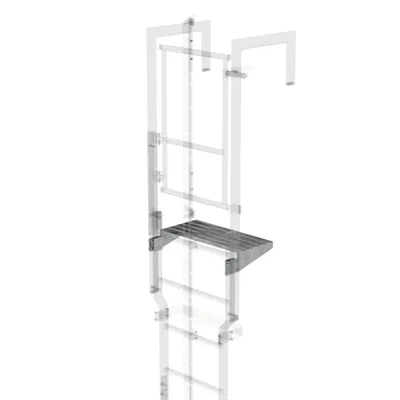 Produktbild von Günzburger Steigtechnik Ausstiegstritt Stahl-verzinkt 620 mm Spaltbreite 300 mm - 063975