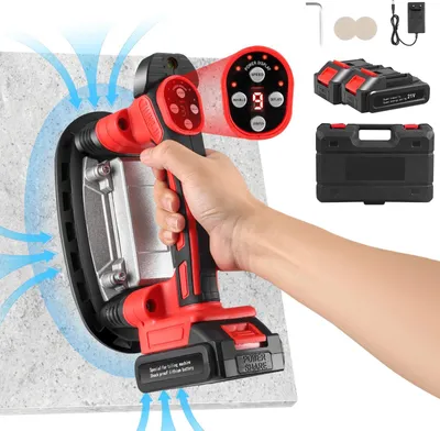 Produktbild von Fliesenvibrator - Elektrischer Fliesen Saugheber - 9 einstellbare Geschwindigkeiten - LCD-Display - Doppelter bürstenloser Motor - Handgerät - 1500 mAh Akku