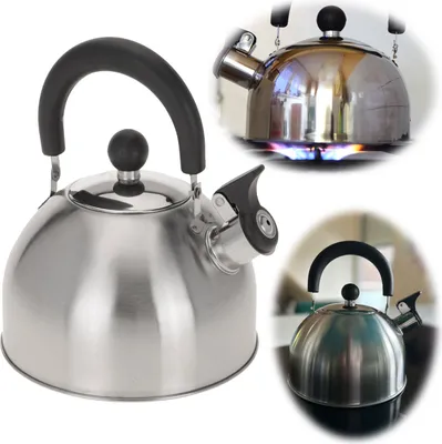 Produktbild von LS-LebenStil Edelstahl Flötenkessel 2,5L Camping Wasserkessel Pfeifkessel Teekessel Gasherd Gas Induktion Wasserkocher Wohnmobil Campingkocher