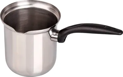 Image de Fackelmann Pot à café Ø 9 cm, pot à lait en acier inoxydable, pot à moka adapté aux plaques vitrocéramiques/four à gaz/induction/électrique (couleur : noir/argent)