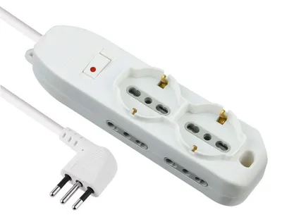 Obrázok produktu pre Electraline 62047, viacnásobná zásuvka, 6 zásuviek, 2-pólová (Schuko + 10/16 A) + 4 dvojité zásuvky