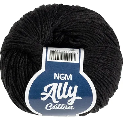 Immagine prodotto di Filato ALLY in cotone - 50 grammi, 140 metri - Nero