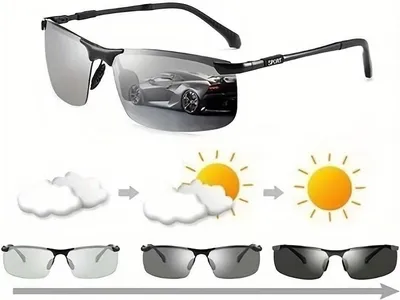 Produktbild von GKA Selbsttönende und polarisierte Sonnenbrille Photochrome Brille Fahrradbrille - mit Halbrahmen selbsttönend Photochromatisch