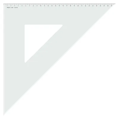 Produktbild von Aristo Dreieck 45 Grad mit Facette Hypotenuse 42 cm, Teilung 29,7 cm