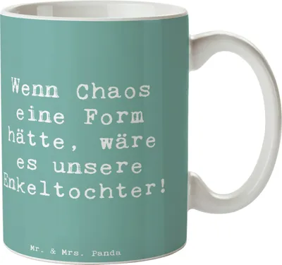 Produktbild von Mr. & Mrs. Panda Kaffeetasse Spruch Enkeltochter Chaos - Meeresbrise - Geschenk, Lebensfreude, Pott, Geschenke, Weihnachten, Energie, Becher, Tasse, Geburtstage, Jubiläen