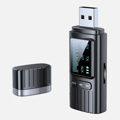 Produktbild von INF Bluetooth Audio Adapter USB ABS 2,25x1,4x6,62cm Stereo für Auto TV
