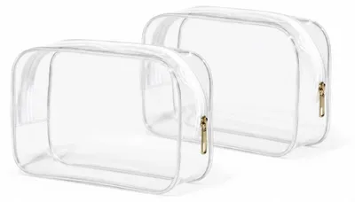 Productafbeelding van Set van 2 Transparante PVC Make-up Tassen, Waterdicht en Organiserend