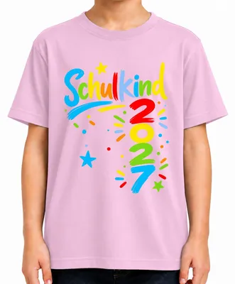 Produktbild von Schulkind 2027 Einschulung Erster Schultag Geschenk Grundschule Kinder T-Shirt, Pink, 104