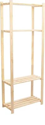 Produktbild von STOLMAK Holzregal Bücherregal 80x170x28,5 cm (BxHxT) Standregal Natur Kiefernholz Massivholzregal Kellerregal 4 Böden Kieferregal