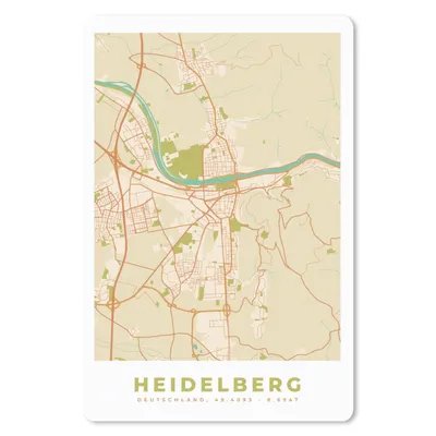 Produktbild von MuchoWow® Mauspad Mousepad Heidelberg - Karte - Vintage - Stadtplan 40x60 cm - Mousepads - Maus Mat - Pad - Mausunterlage - Schreibtisch Accesoire