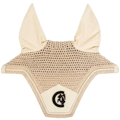 Produktbild von Kentucky Horsewear Fliegenmütze Wellington 3D Logo Fliegenohren Fliegenhaube Beige Full