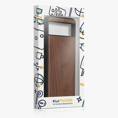 Produktbild von kwmobile Echtholz Schutzhülle kompatibel mit Google Pixel 8 Hülle - Cover aus Holz und TPU - Kompatibel mit MagSafe - Case in Dunkelbraun Walnussholz