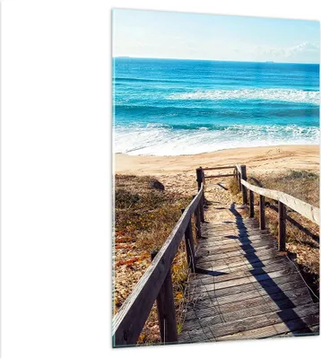 Produktbild von Bilder auf glas - Einteilig - Meer Strand Eintritt - 80x120cm - Glasbilder - Wandbilder - Bilder - zum Aufhängen bereit - Wanddekoration aus Glas - Glas Bilder - Wandbild auf Glas - GPA80x120-4359