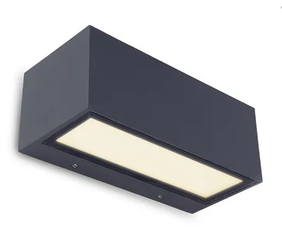 Zdjęcie produktu dla Kinkiet zewnętrzny LED prosty GEMINI antracyt 20W Ciepła biel 1230lm aluminium wym:10,3x22x8,5cm IP54 Lutec