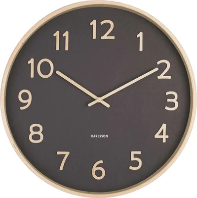 Image de Karlsson - Horloge murale en bois pur - Noir