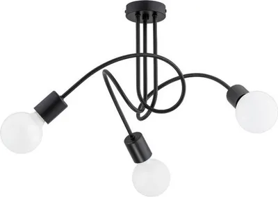 Obrázok produktu pre Stropná lampa LUPO, čierna, 3xE27x15W, kov, rozmery: 32x47x47 cm, IP20, Alfa