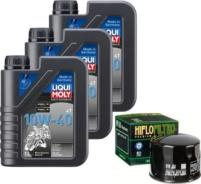 Image de Kit d'entretien pour BMW F 800 R ABS E8ST/K73 2010, LIQUI MOLY 10W-40 3L + filtre à huile HiFlo HF160