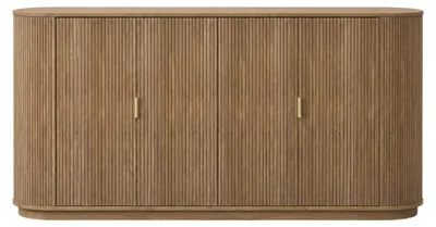 Produktbild von CALICOSY - Sideboard mit 4 Türen in Eichenoptik und Lamellenfronten B160 cm - ACHILLE