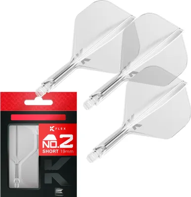 Produktbild von Target Darts K Flex Dartflights und -schäfte, No.2 - Kurz (19mm), Transparent