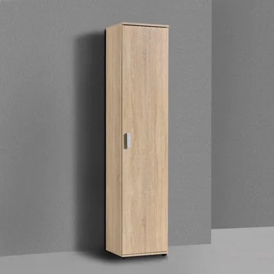 Image de Armoire étroite polyvalente de 40 cm de large avec 1 porte & 4 étagères 40x35x184 cm (LxPxH) | Chêne Sonoma