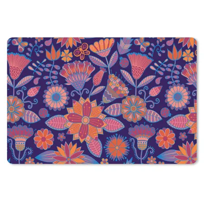 Produktbild von MuchoWow® Schreibtischunterlage Schmetterling - Blumen - Muster 60x40 cm - XXL Mauspad - Großes Mauspad