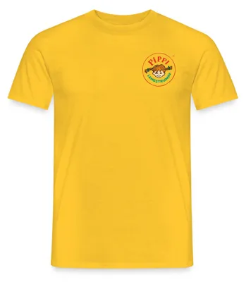 Produktbild von Spreadshirt Pippi Langstrumpf Rundes Logo Männer T-Shirt, M, Gelb