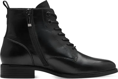Zdjęcie produktu dla Tamaris damskie sznurowane buty za kostkę skórzane sznurowanie na zamek błyskawiczny 1-25121-43, rozmiar:41 EU, kolor:Czarny