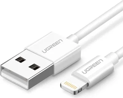 Obrázek produktu pro Ugreen USB-A to Lightning MFI kabel, 2,4A, 2m - bílý