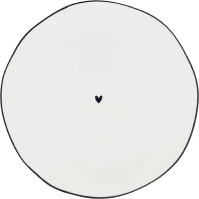 Produktbild von Dessertteller HEART Herz D. 13cm weiß schwarz Keramik Bastion Collections