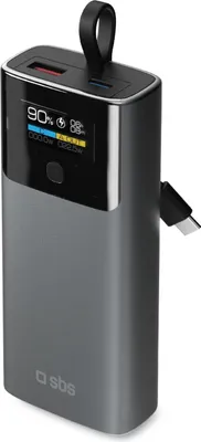 Image de SBS TTBB10000LCDPD20, 10000 mAh, charge rapide adaptative, 22,5 W, Černá
