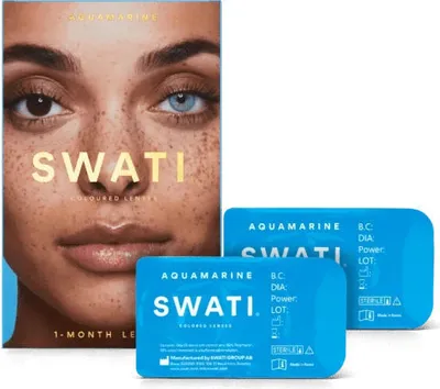 Obrázok produktu pre Swati farbige Kontaktlinsen (blaue 1-Monats-Linsen ohne Sehstärke) 698018