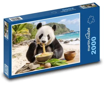 Obrázek produktu pro Puzzle 2000 Panda jí těstoviny - martinpuzzle