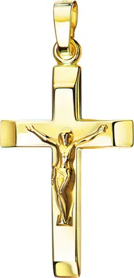 Produktbild von Kruzifix 585 Gold 14 Karat Kreuz-Anhänger Jesus Christus Kettenanhänger mit Schmuck-Etui