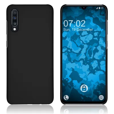 Produktbild von PhoneNatic Case kompatibel mit Samsung Galaxy A70 - Hülle schwarz gummiert Hard-case + 2 Schutzfolien