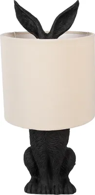 Produktbild von Clayre & Eef Tischlampe Kaninchen Ø 20x43 cm Schwarz Beige Kunststoff
