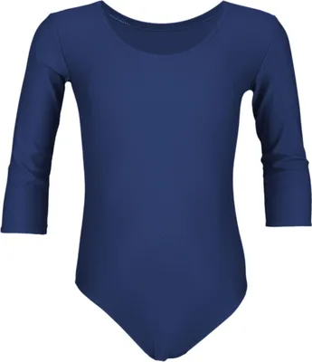 Produktbild von Aquarti Mädchen Ballett Trikot 3/4 Arm Gymnastik Ballettanzug, Farbe: Dunkelblau, Größe: 122