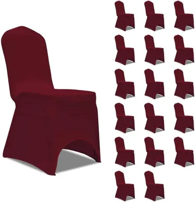 Obrázok produktu pre Návleky na stoličku burgundy 18 ks naťahovacie
