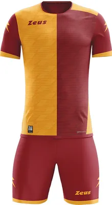 Produktbild von 128 YS/3XS|Zeus Icon Teamwear Set Trikot mit Shorts rot gelb