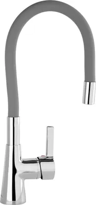 Immagine prodotto di Rubinetto flessibile da cucina, grigio chiaro, rubinetto acqua, miscelatore lavello, miscelatore