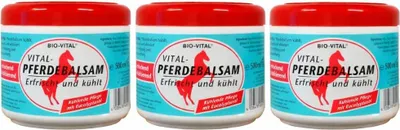 Produktbild von 3x 500ml Bio-Vital Pferdebalsam Pferdesalbe Sport Gel erfrischt kühlt vitalisierend