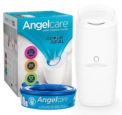 Angelcare Windeleimer mit 1 Nachfüllkassette, weiß, zur Kinderpflege