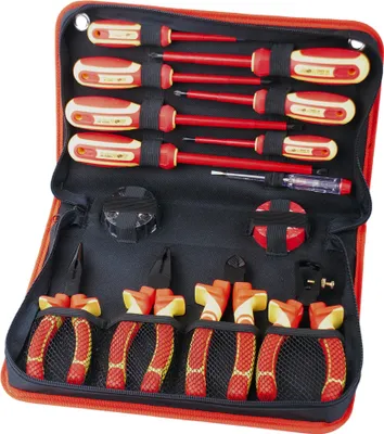 Image de BRÜDER MANNESMANN Jeu d'outils VDE 14 pièces Sacoche en nylon