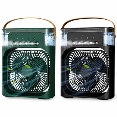Produktbild von 2er Tragbare Klimaanlagen,Ventilator mit 3 Geschwindigkeiten,5 Sprüharten,Timer,Luftbefeuchter mit 600ml-Wassertank,USB-Ladefunktion Luftkühler,leiser