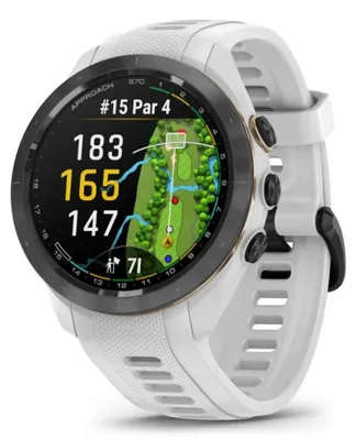 Image de Garmin - 010-02746-10 - Approach® S70 - 42 mm - lunette en céramique noire avec bracelet en silicone blanc