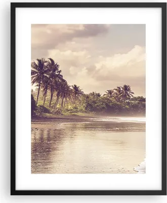Produktbild von Gerahmtes Poster - Schwarzer Rahmen - Palmen Strand Wasser - 40x50 cm - Wand Bild - Wanddeko - Wandbilder - Kunstposter - Wandposter - Bilderrahmen - Bilder - Kunstdruck - P2BPA40x50-4917