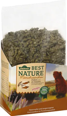 Produktbild von Dehner Best Nature Nagerfutter Adult, Meerschweinchenfutter Pellets, 3 kg