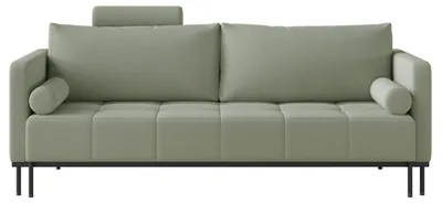 Produktbild von Selsey Skilia - Schlafsofa mit Schlaffunktion, 3-Sitzer, Strickstoff Salbeigrün, 224 cm
